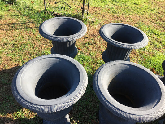 LARGE CAST IRON URN PAIR-Jantiques LLC.