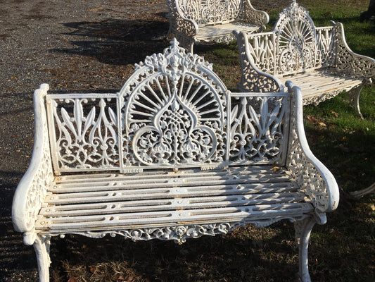 CAST IRON CROWN BENCH-Jantiques LLC.