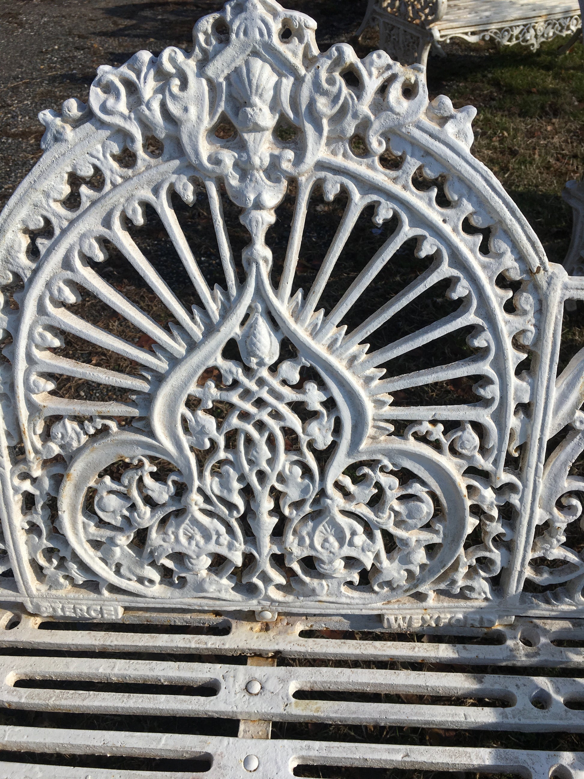 CAST IRON CROWN BENCH-Jantiques LLC.