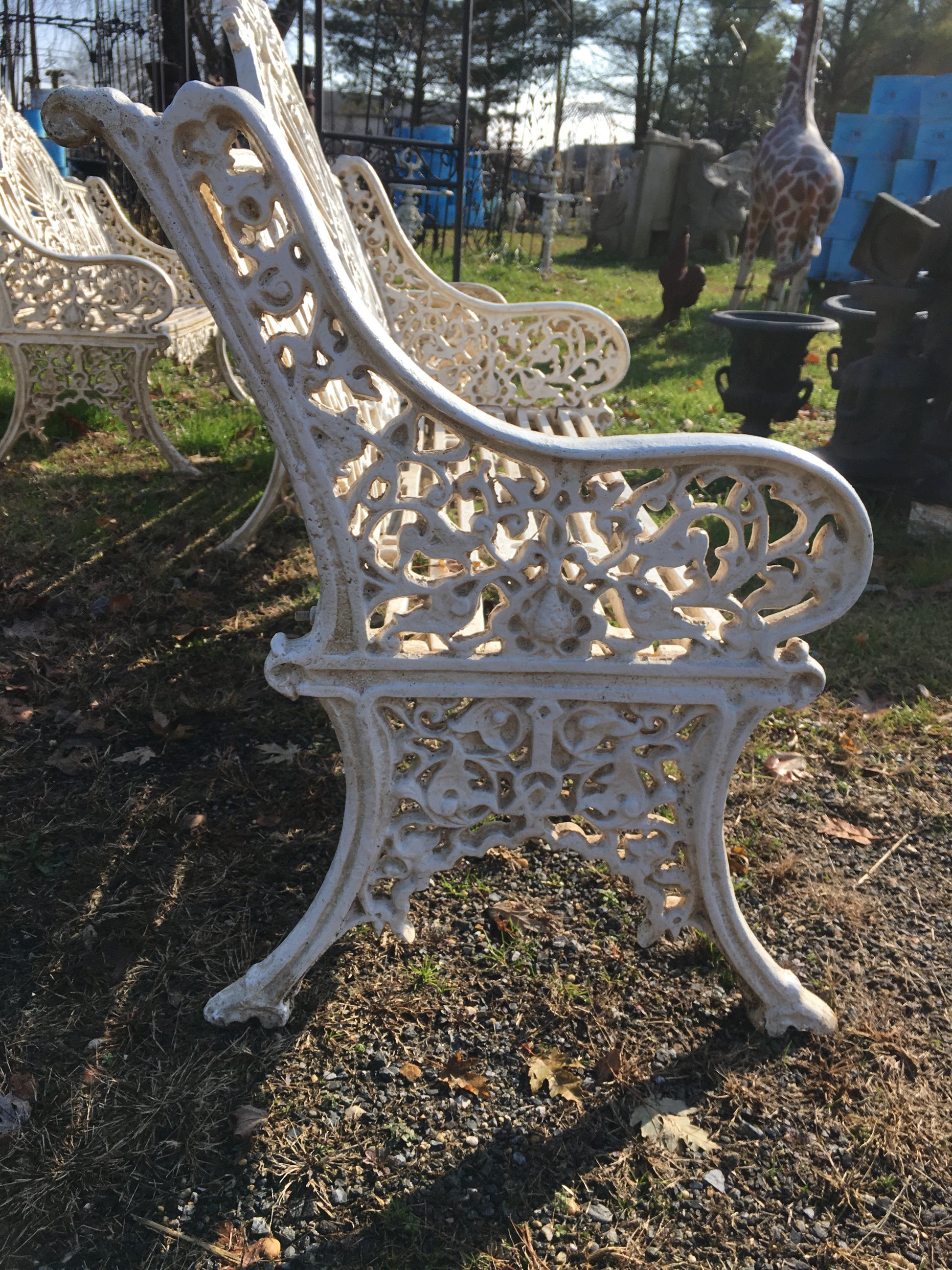 CAST IRON CROWN BENCH-Jantiques LLC.