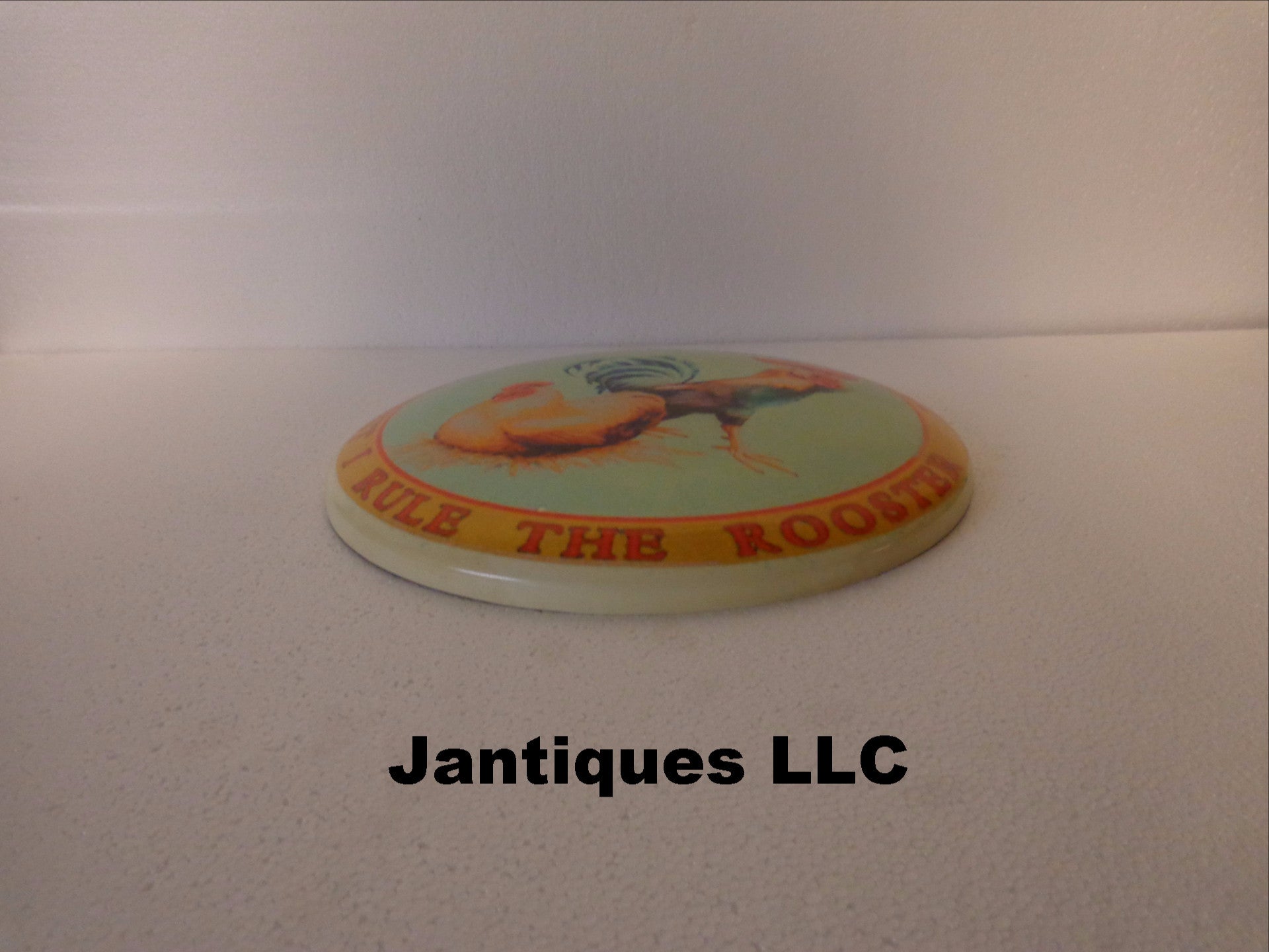 Tin Sign - Advertising Button "Roost and the Rooster"-Jantiques LLC.