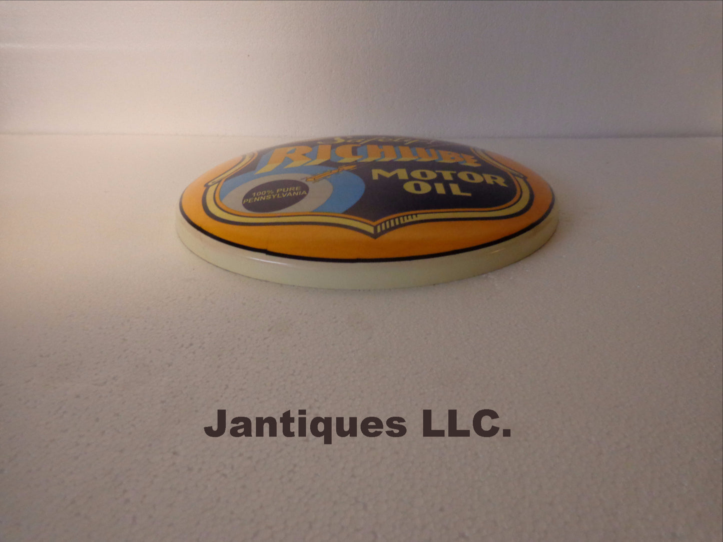 Tin Sign - Advertising Button "Richlube"-Jantiques LLC.