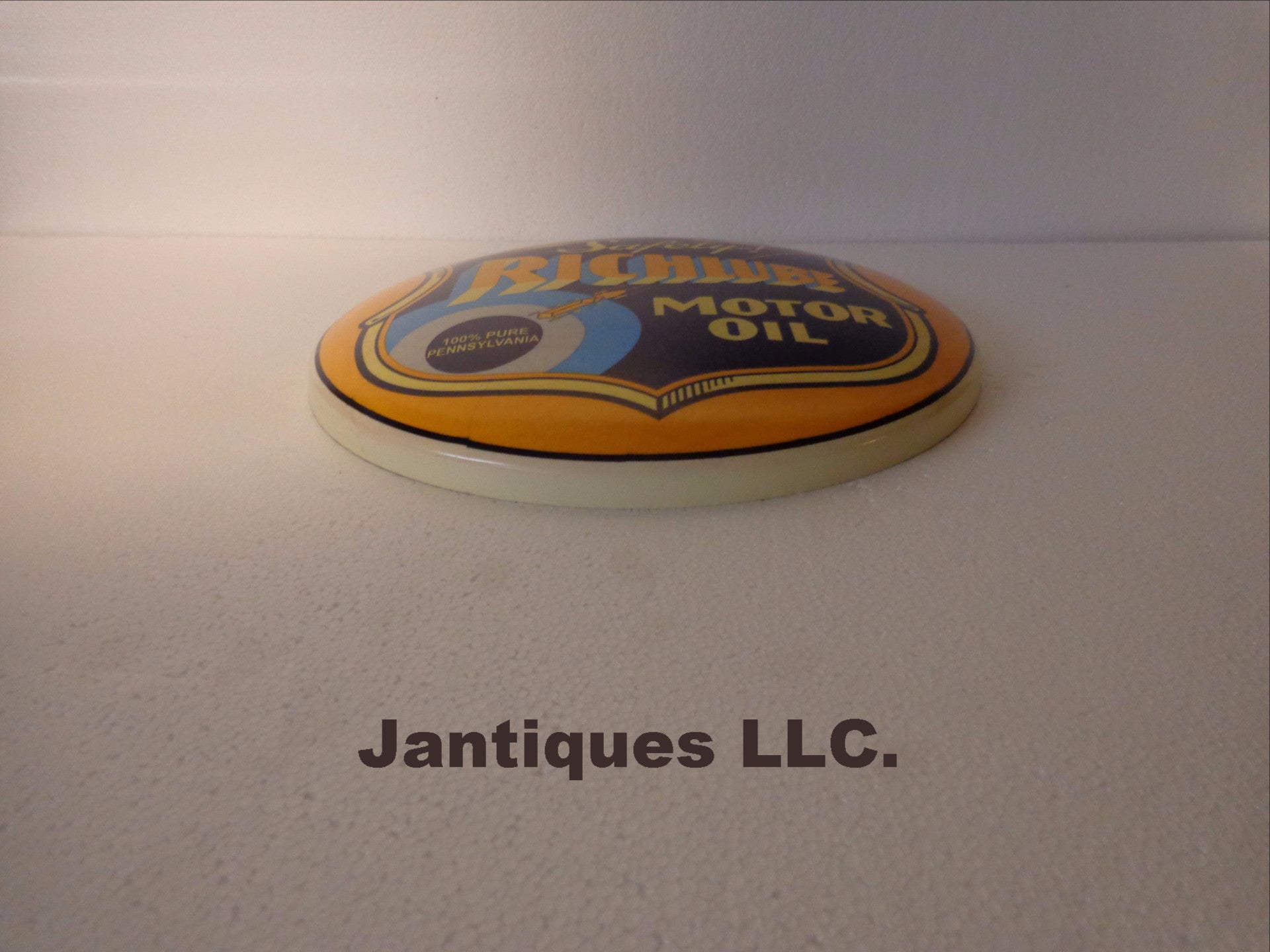 Tin Sign - Advertising Button "Richlube"-Jantiques LLC.