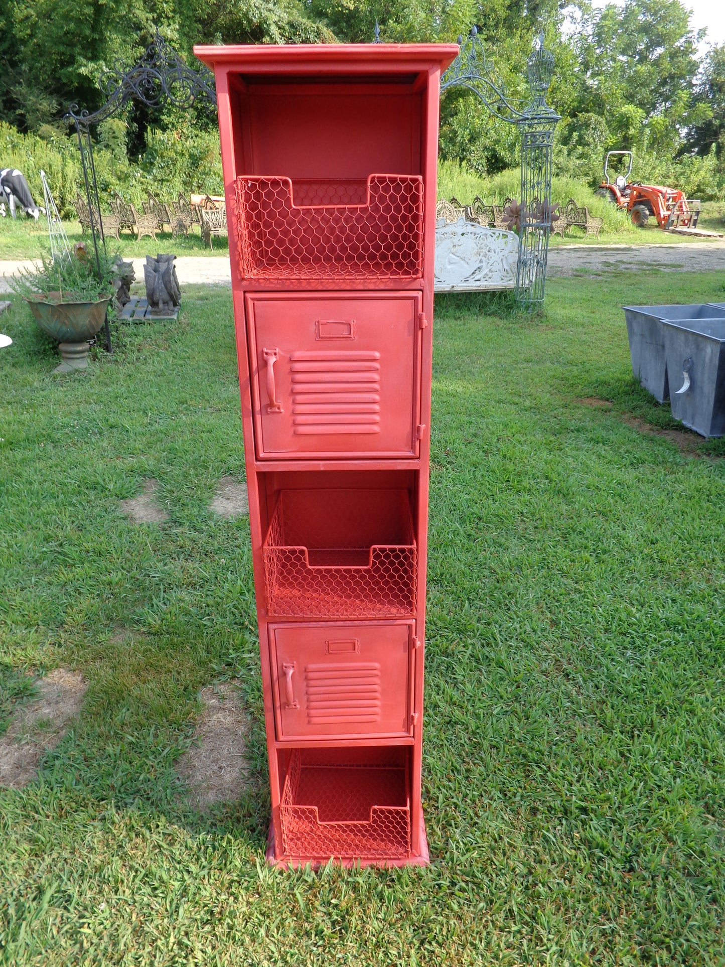 Industrial Red Locker Cabinet-Jantiques LLC.