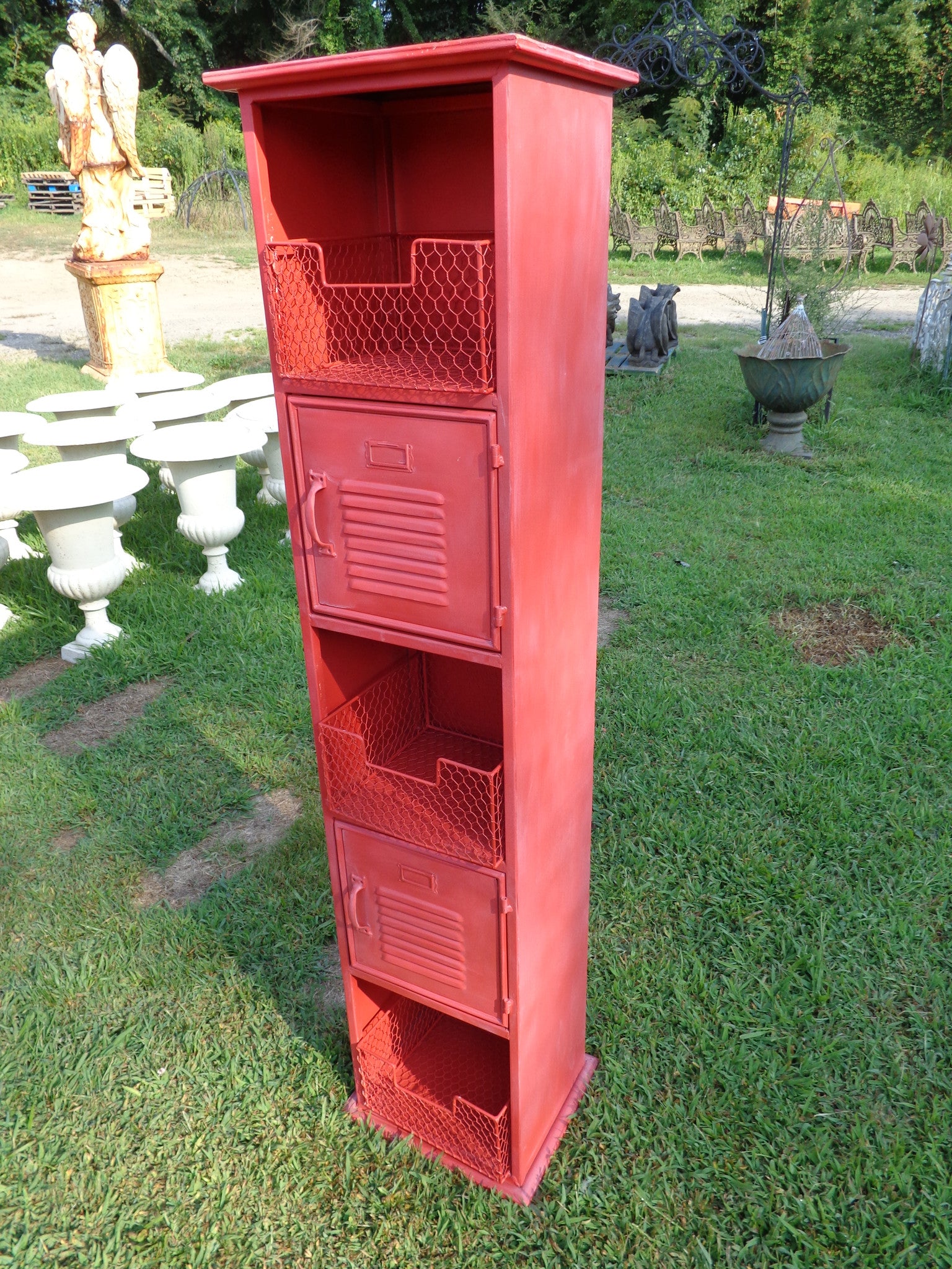 Industrial Red Locker Cabinet-Jantiques LLC.