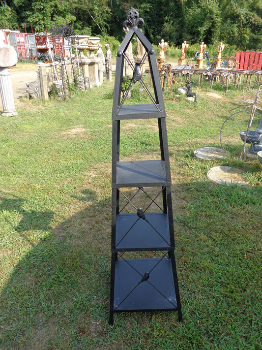 Industrial Black Stacking Obelisk Shelf-Jantiques LLC.