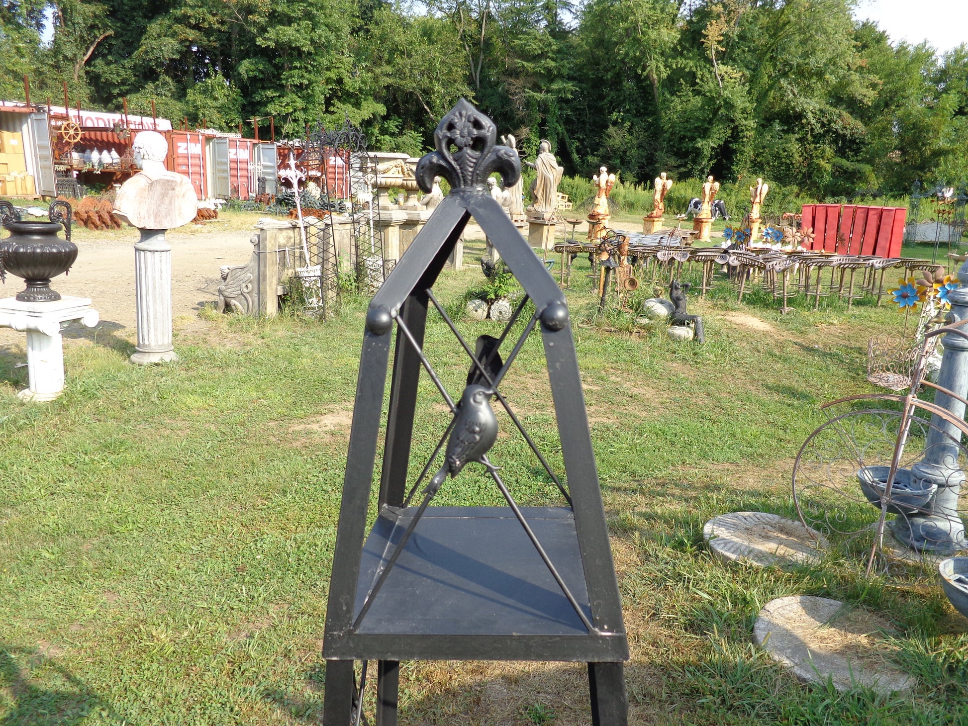 Industrial Black Stacking Obelisk Shelf-Jantiques LLC.