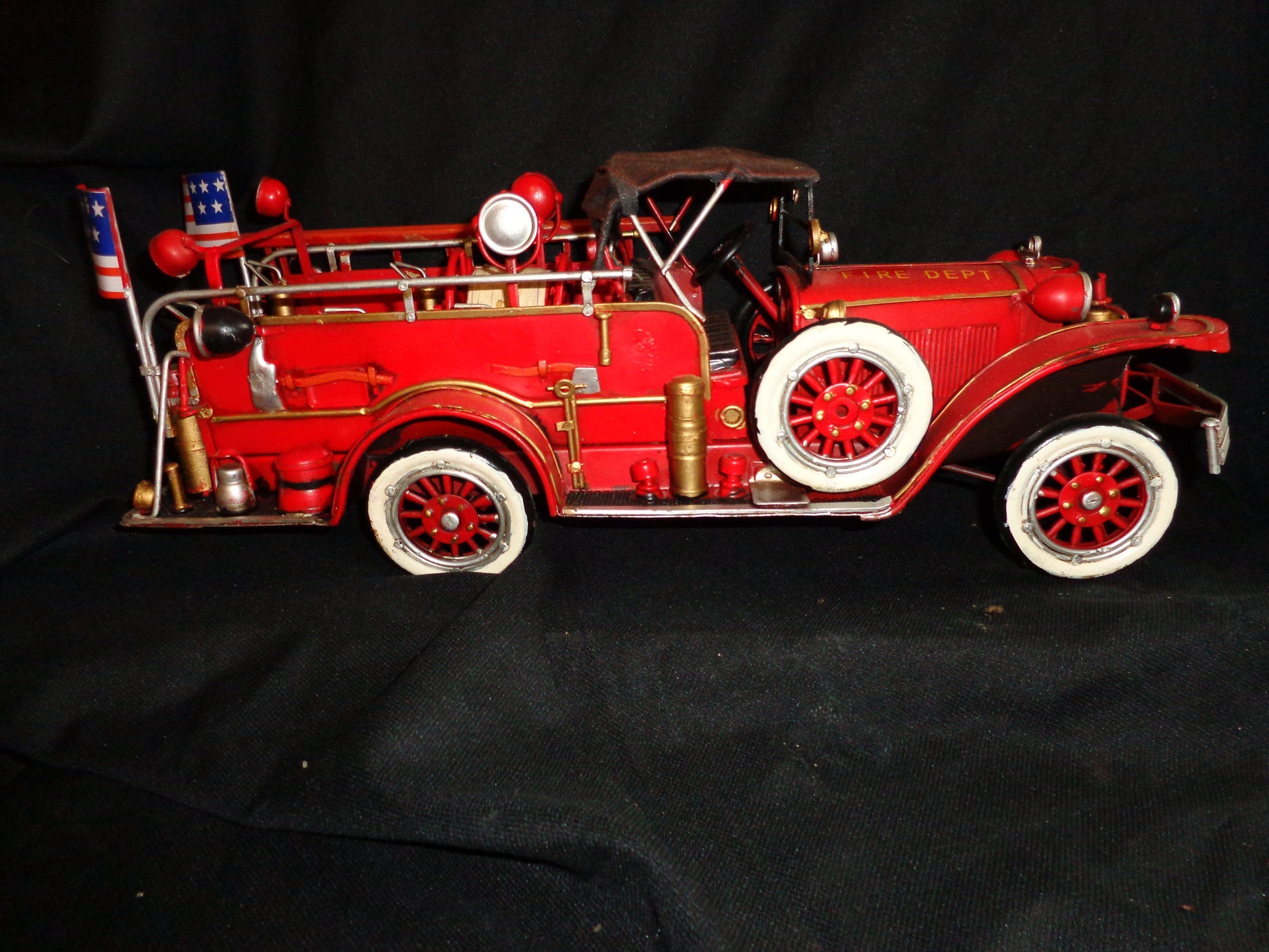 Vintage Toys - Fire Truck Patriotic US Flag " SO PRAIRIE "-Jantiques LLC.