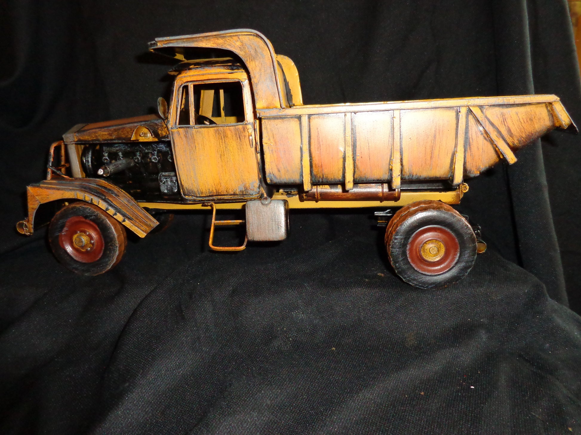 Vintage Toys - Yellow Dump Truck Tin Toy-Jantiques LLC.