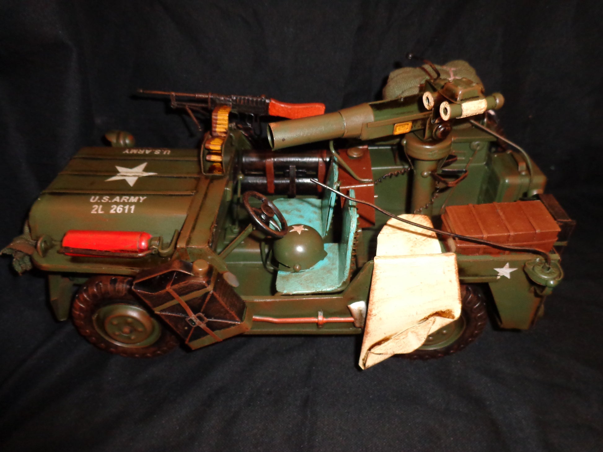 Vintage Toys - Willys WB Military Jeep 15" Large-Jantiques LLC.