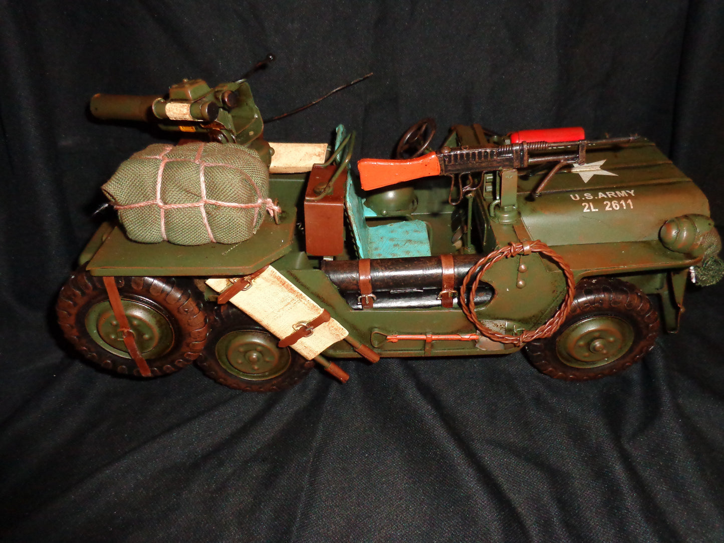 Vintage Toys - Willys WB Military Jeep 15" Large-Jantiques LLC.