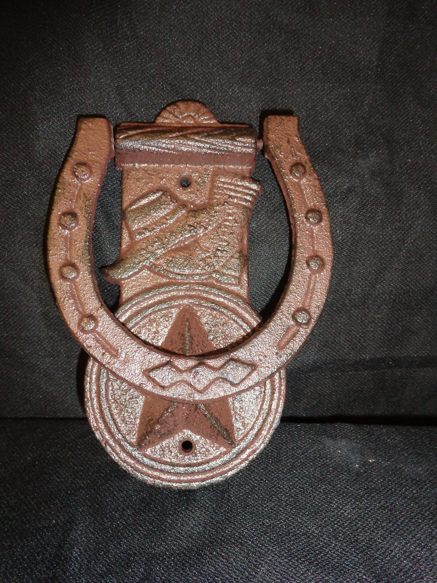 Door Knocker - Cast Iron Western Boot, Hat and Lone Star-Jantiques LLC.