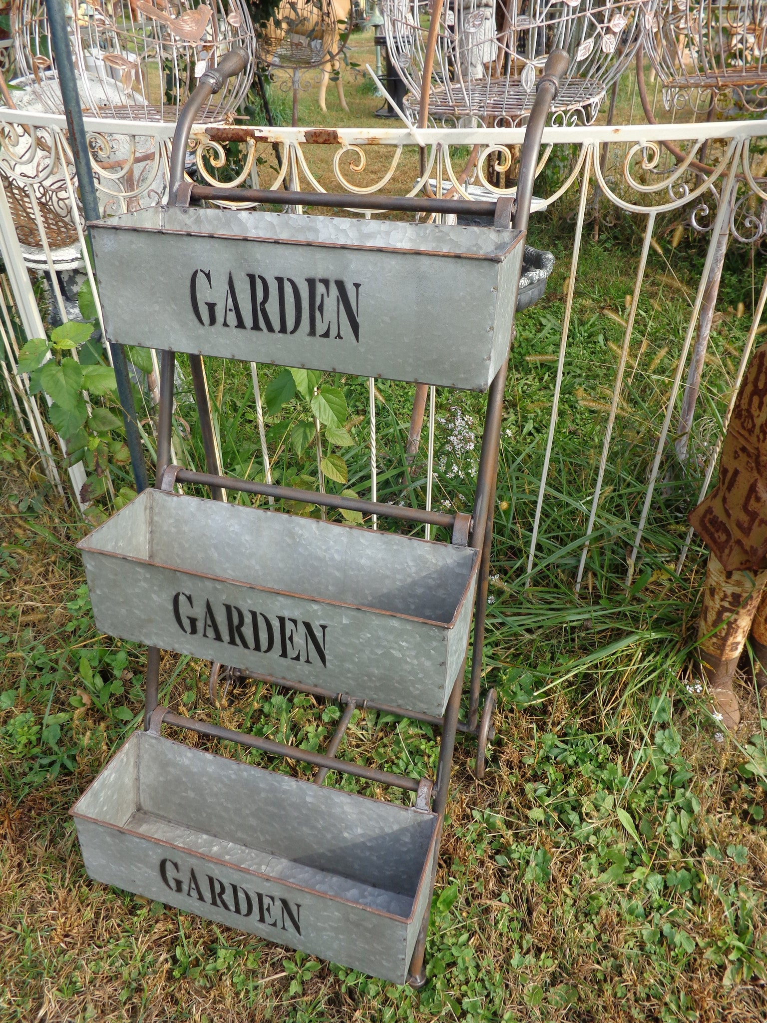 Metal Tin - Garden Shelf-Jantiques LLC.