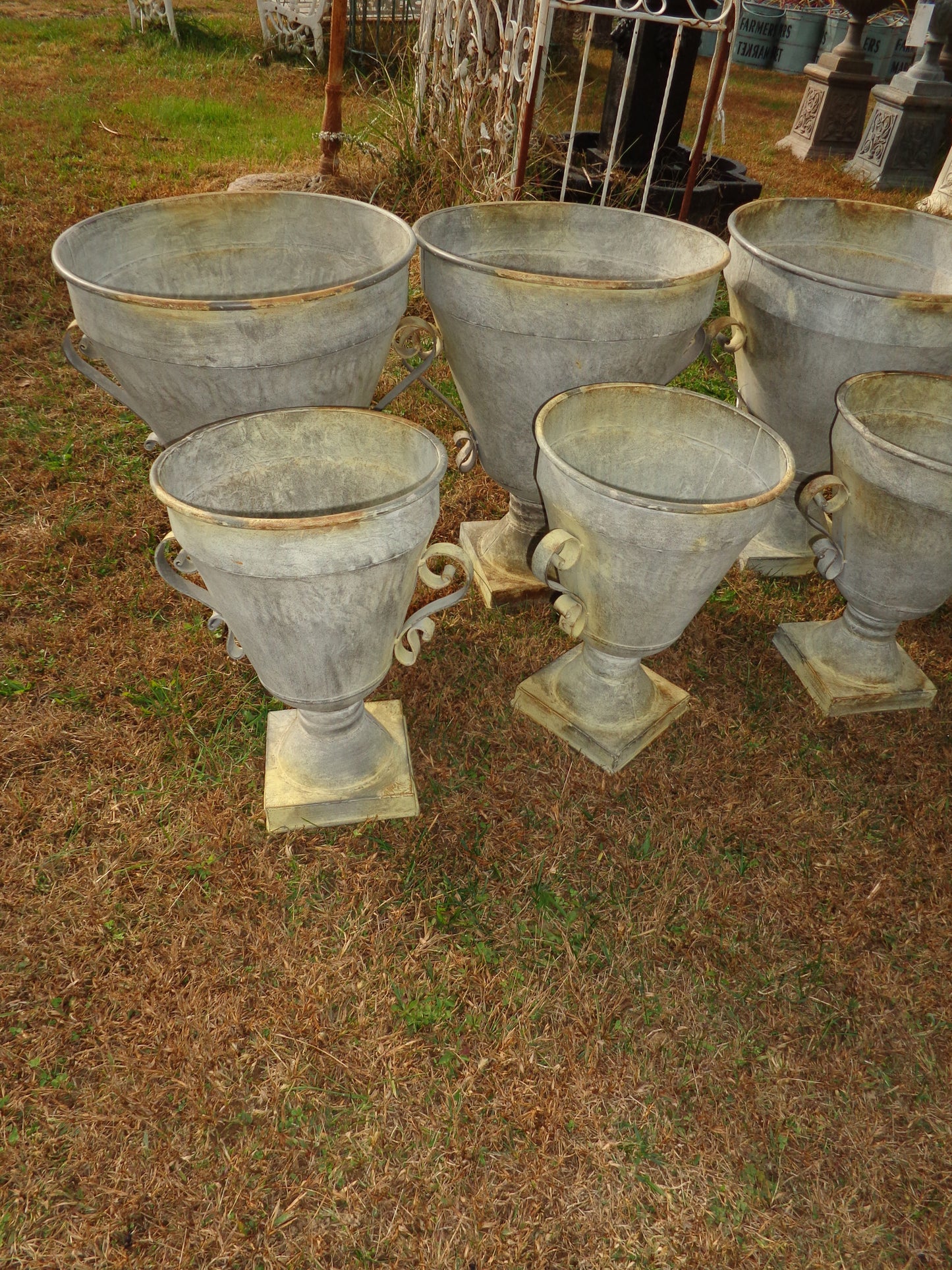 Industrial Planter 2 Pc. Planter Urn-Jantiques LLC.