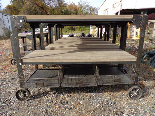 Medium Industrial Finish Trolley-Jantiques LLC.