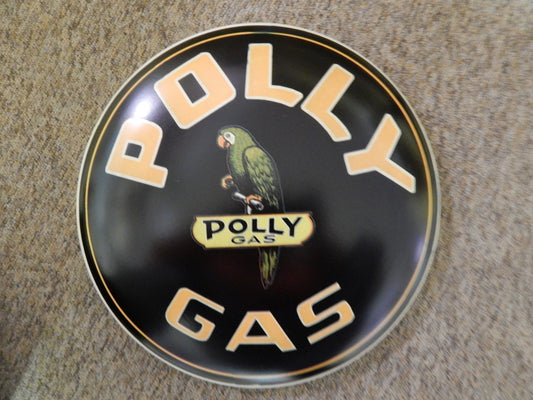 Tin Sign - Advertising Button "Polly Gas"-Jantiques LLC.