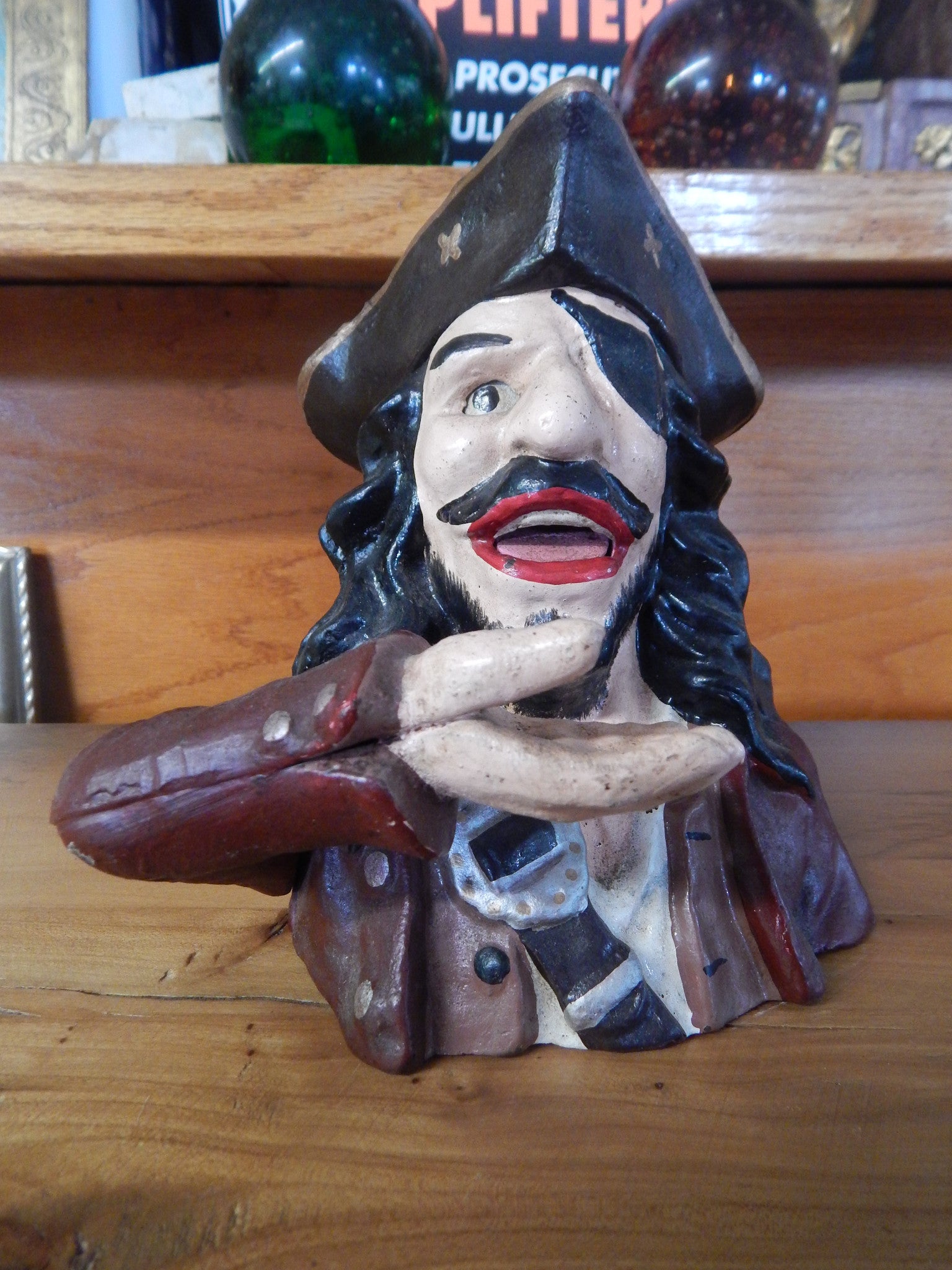 Cast Iron Mechanical Bank - Pirate-Jantiques LLC.