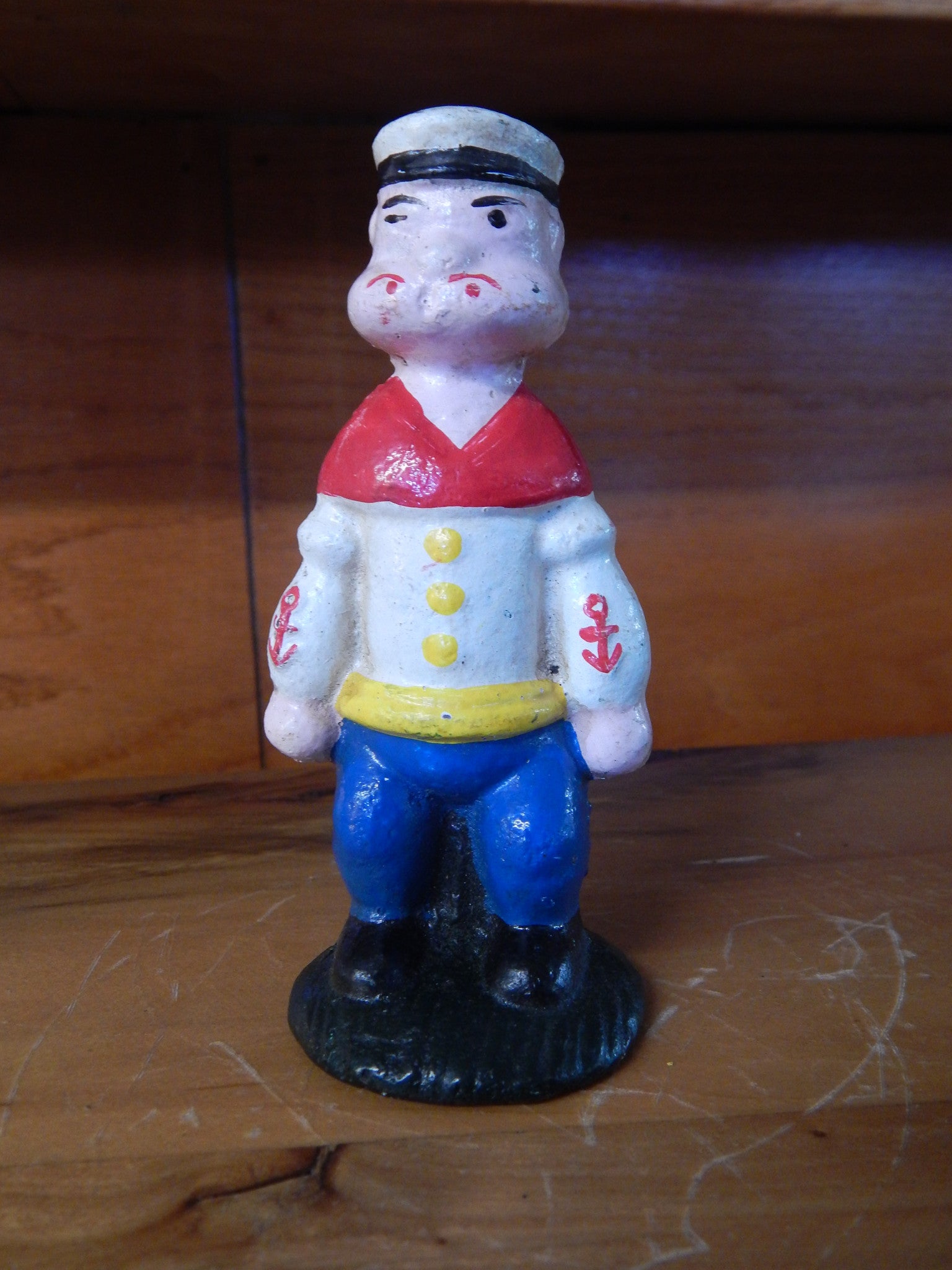 POPEYE Cast Iron Penny Bank - Short Popeye The Sailor Man-Jantiques LLC.