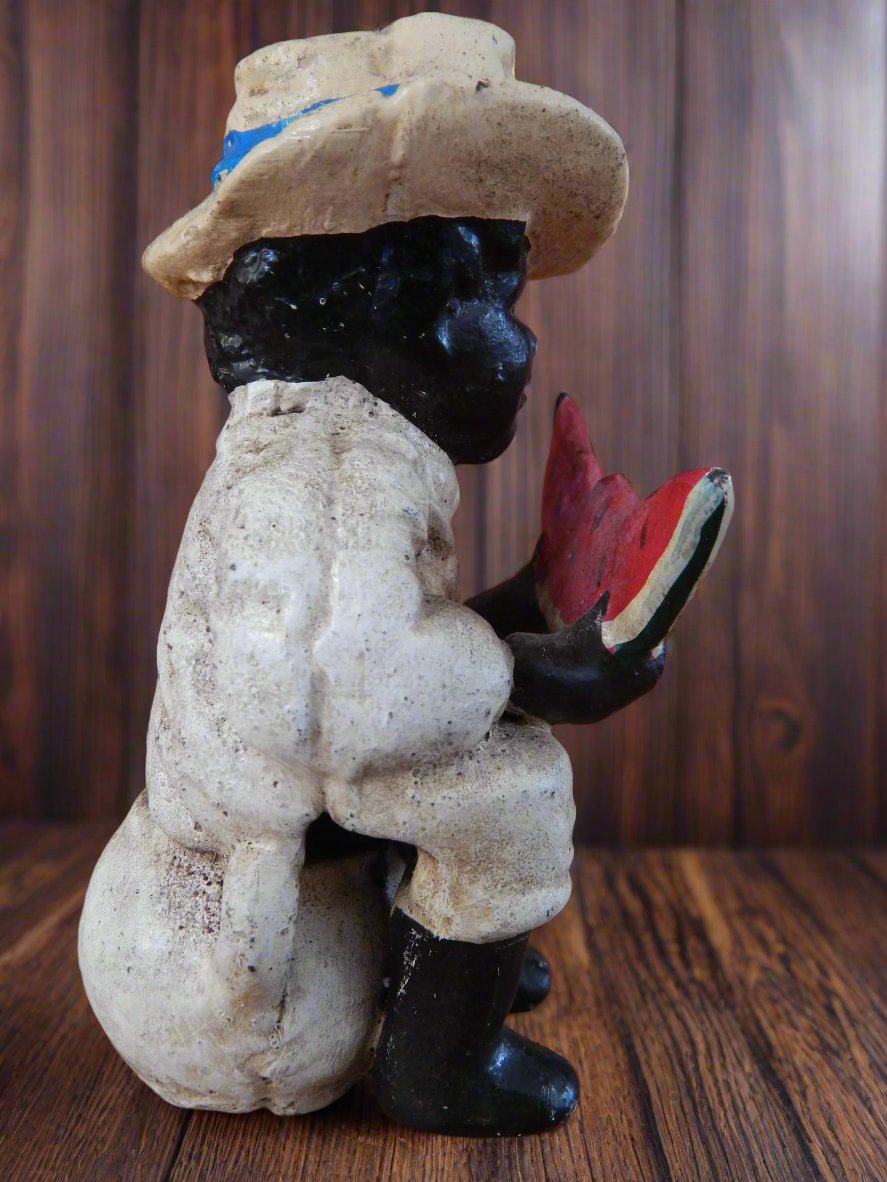 Americana Cast Iron Bank - Americana Boy Eating Watermelon-Jantiques LLC.