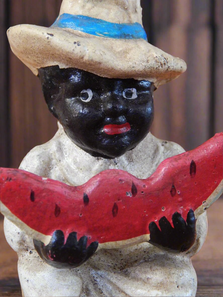 Americana Cast Iron Bank - Americana Boy Eating Watermelon-Jantiques LLC.