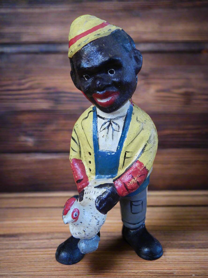 Americana Cast Iron Bank - Americana Chicken Man-Jantiques LLC.