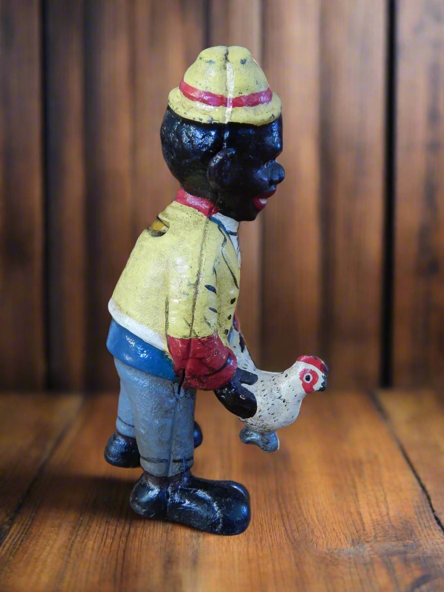 Americana Cast Iron Bank - Americana Chicken Man-Jantiques LLC.