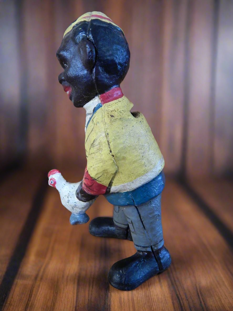 Americana Cast Iron Bank - Americana Chicken Man-Jantiques LLC.