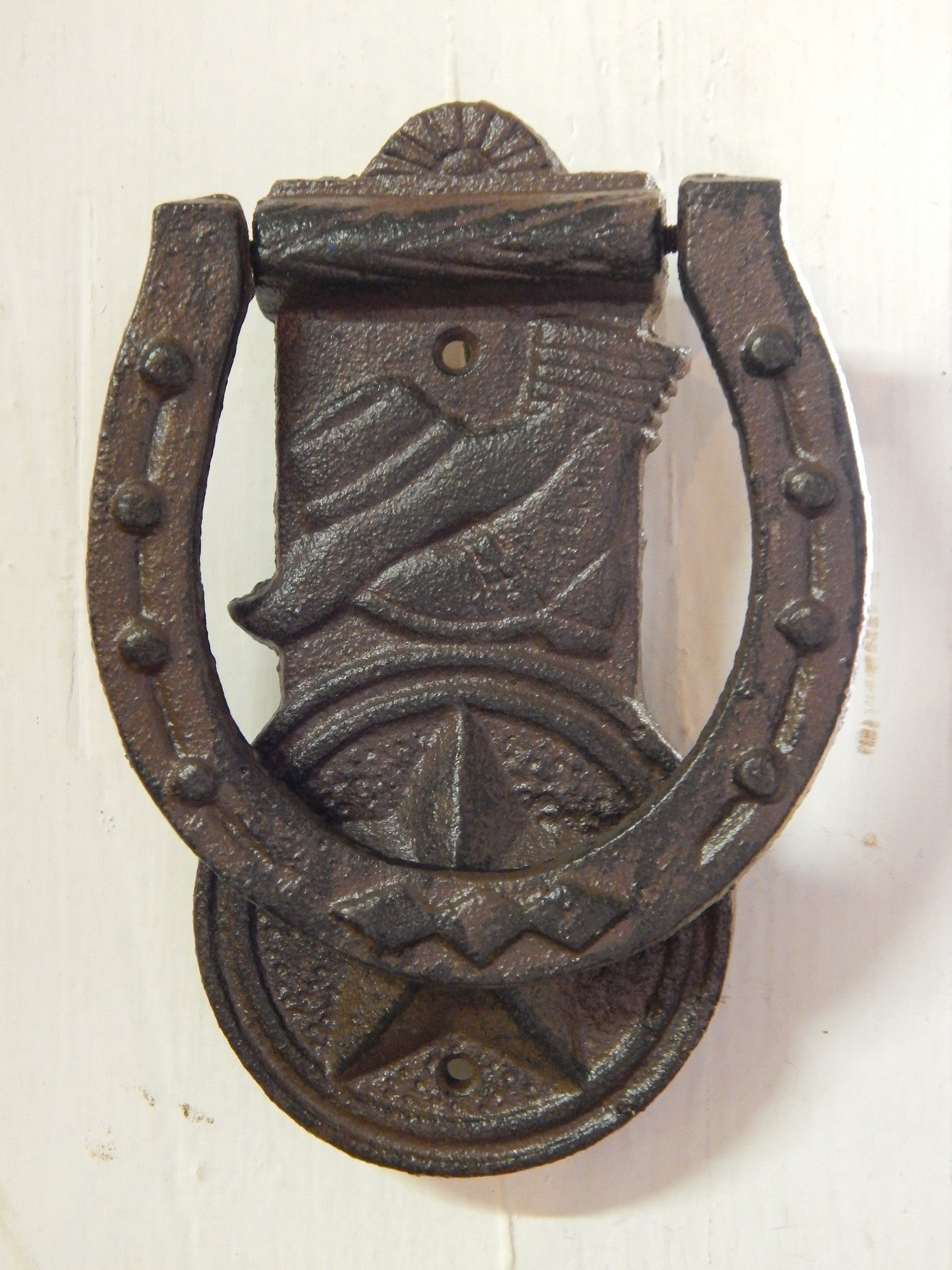 Door Knocker - Cast Iron Western Boot, Hat and Lone Star-Jantiques LLC.