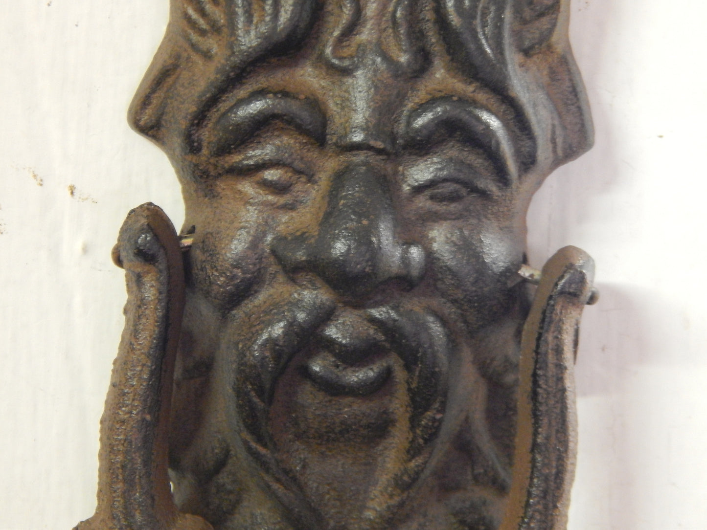 Door Knocker - Cast Iron Gothic Face Gargoyle Griffin-Jantiques LLC.