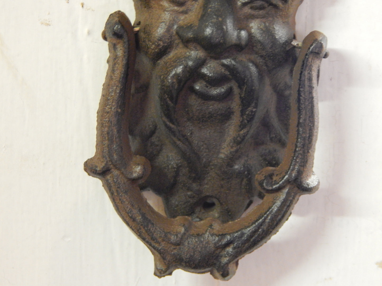 Door Knocker - Cast Iron Gothic Face Gargoyle Griffin-Jantiques LLC.