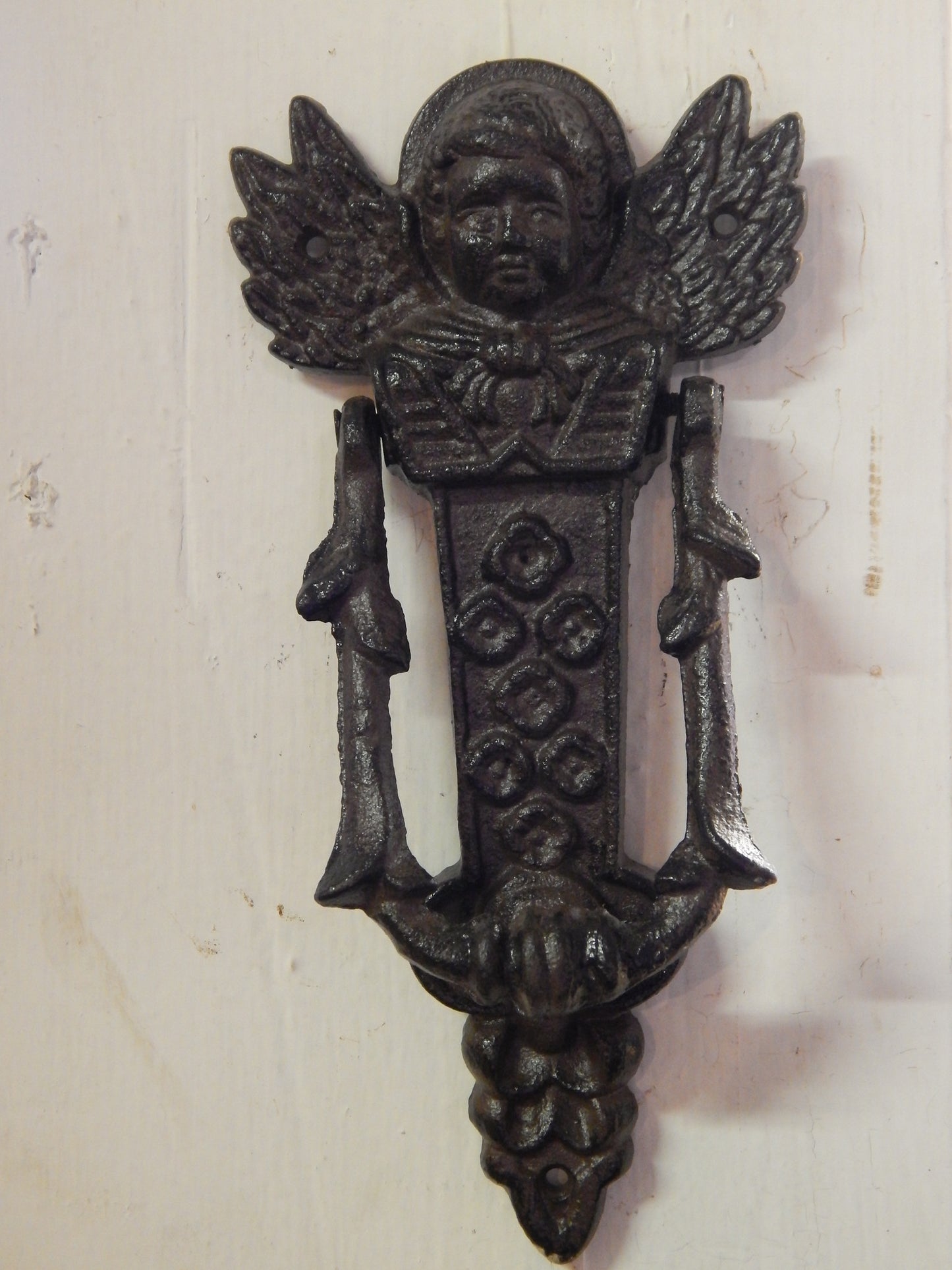 Door Knocker - Cast Iron Cherub Angel-Jantiques LLC.