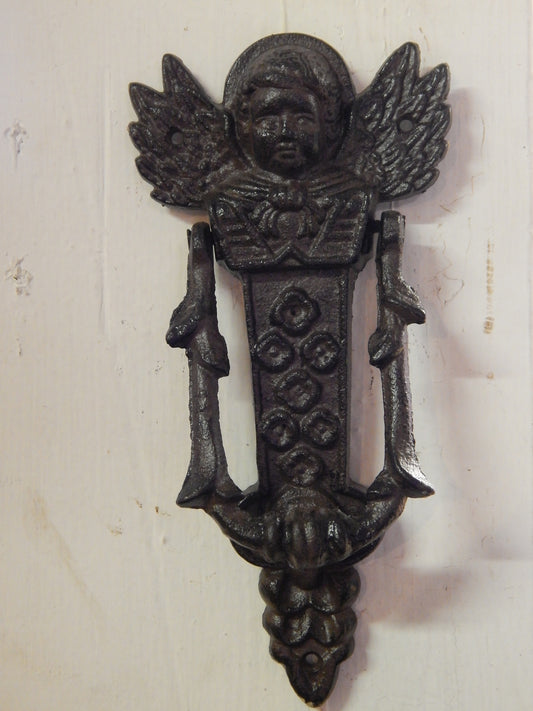 Door Knocker - Cast Iron Cherub Angel-Jantiques LLC.