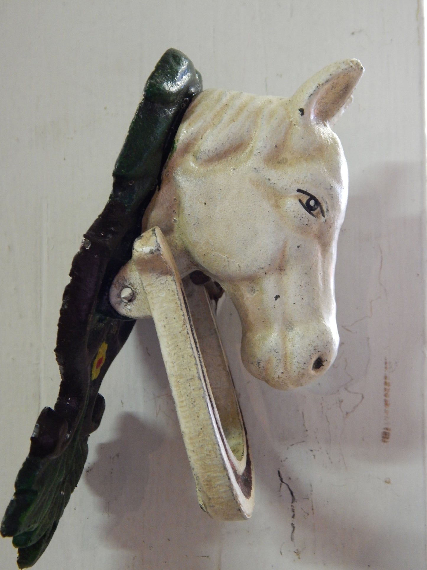 Door Knocker -Cast Ion Horse Head With Lucky Horse Shoe-Jantiques LLC.