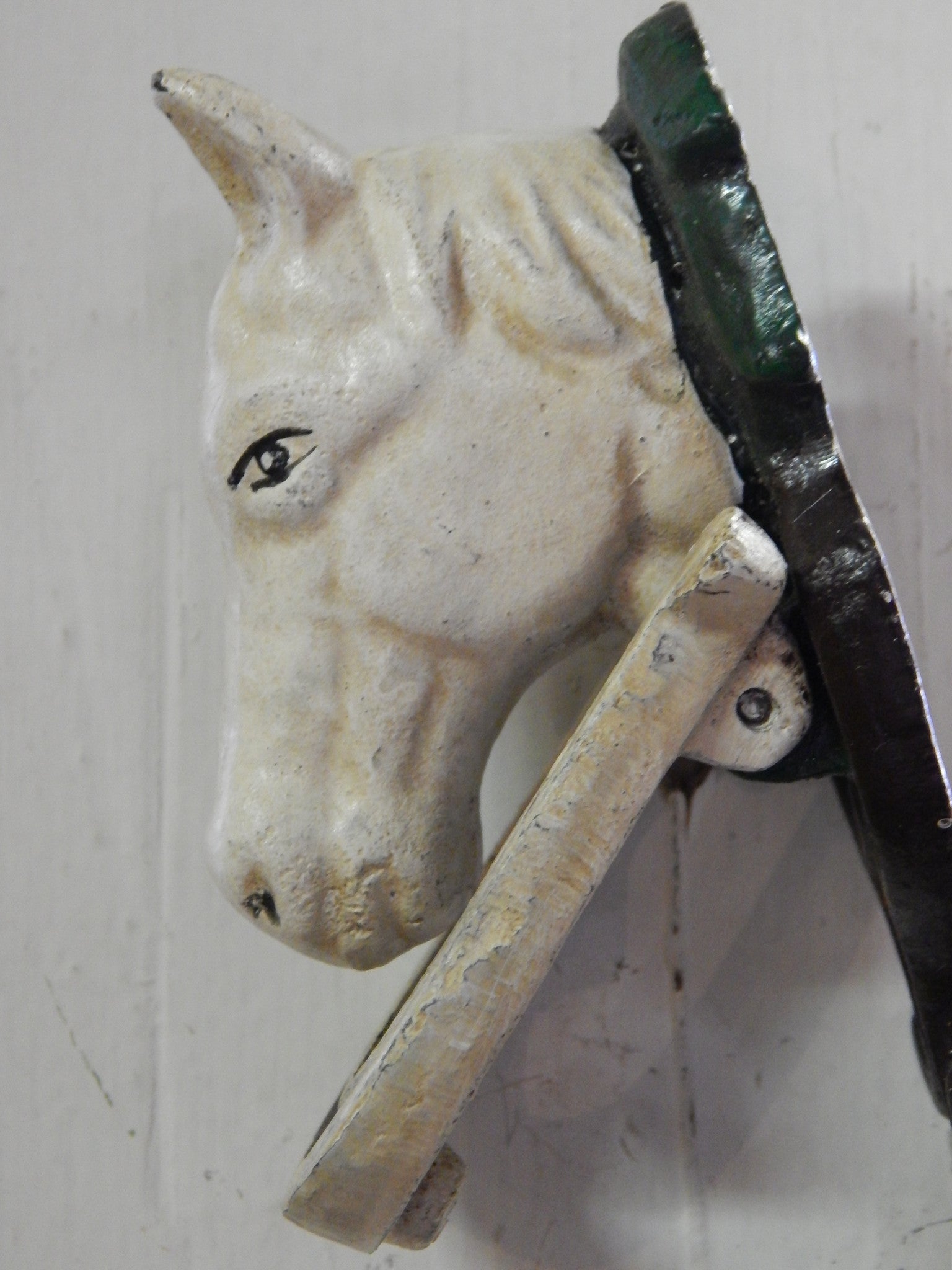 Door Knocker -Cast Ion Horse Head With Lucky Horse Shoe-Jantiques LLC.