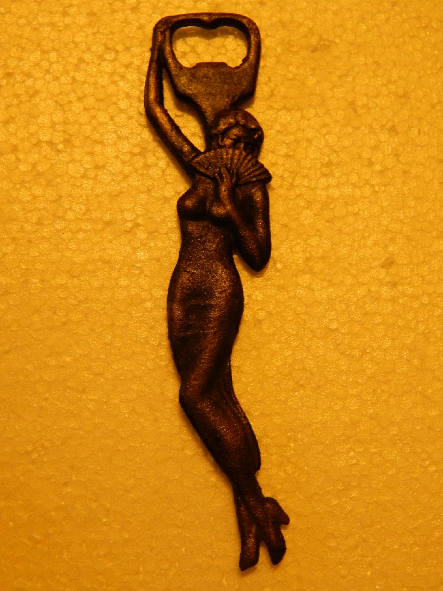 Bottle Opener -Cast Iron Girl With Fan-Jantiques LLC.