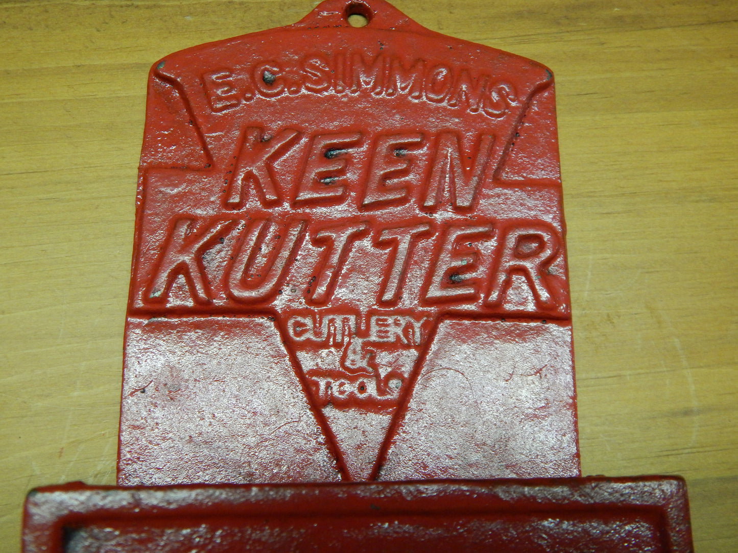 Cast Iron Match Box Holder - "Keen Kutter Cutlery & Tools" E.C Simmons-Jantiques LLC.