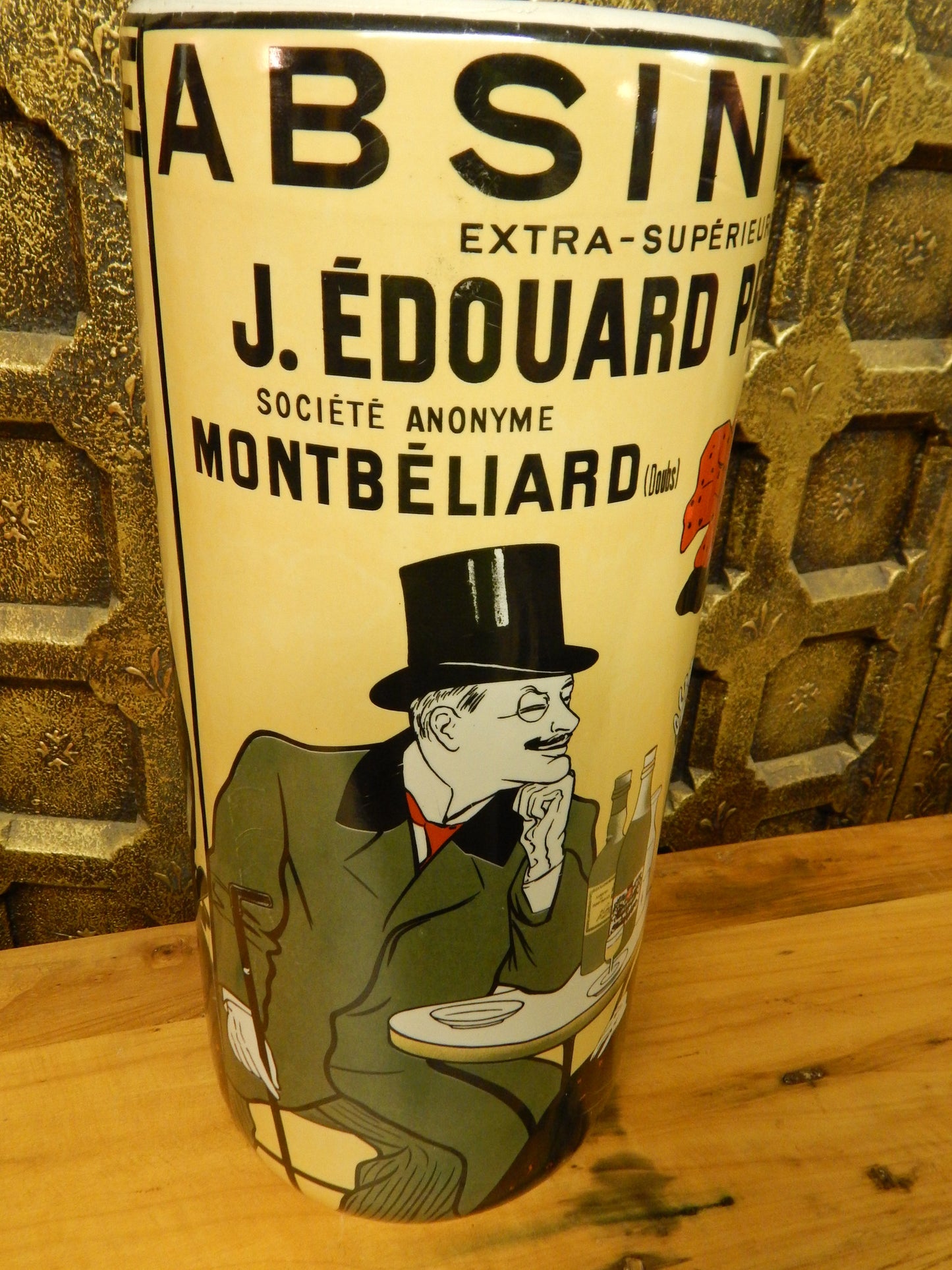 Umbrella Stand Porcelain - French Absinthe c.1905 Advertising-Jantiques LLC.