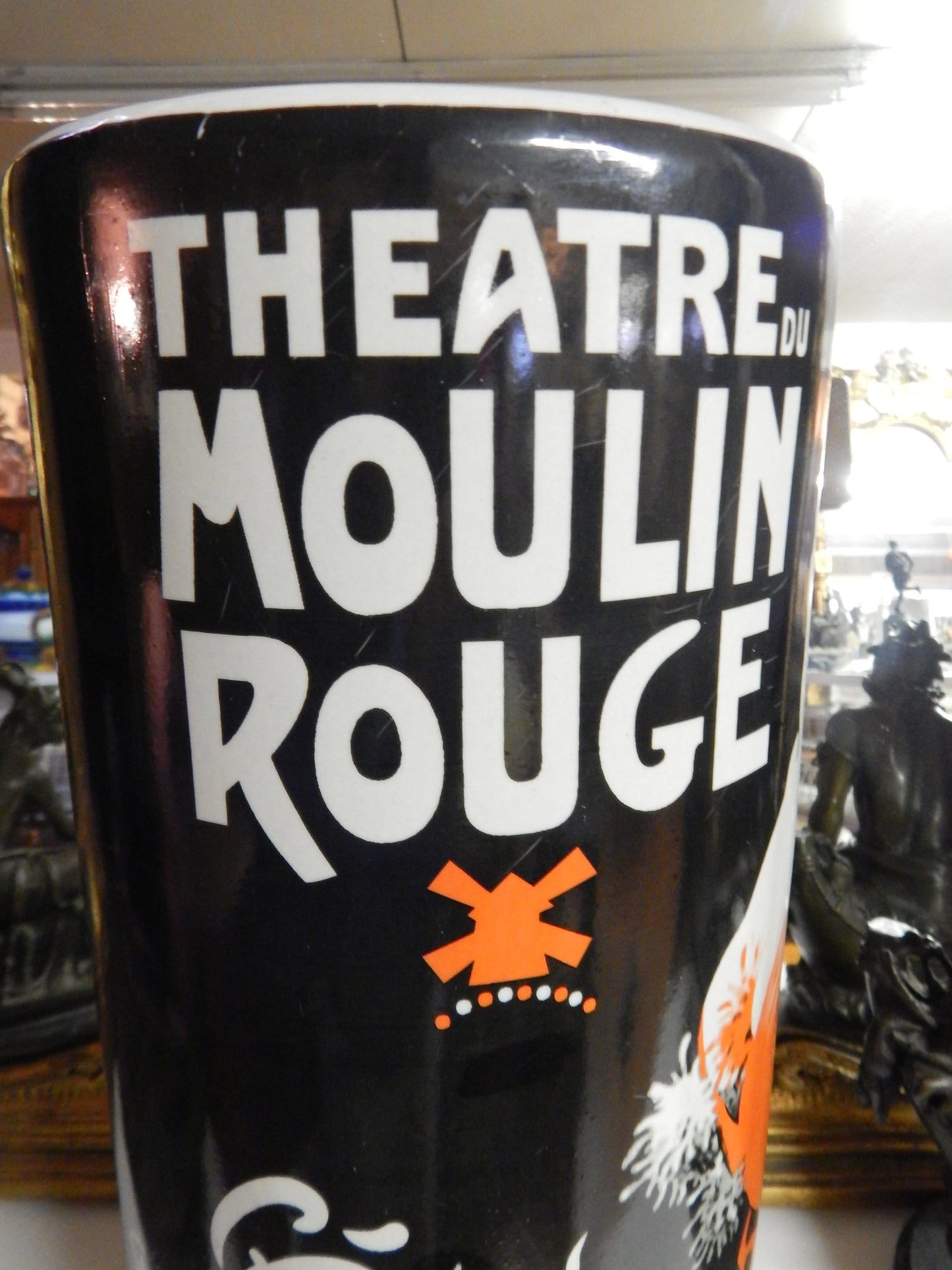 Umbrella Stand Porcelain - French Theatre Moulin Rouge Advertising-Jantiques LLC.