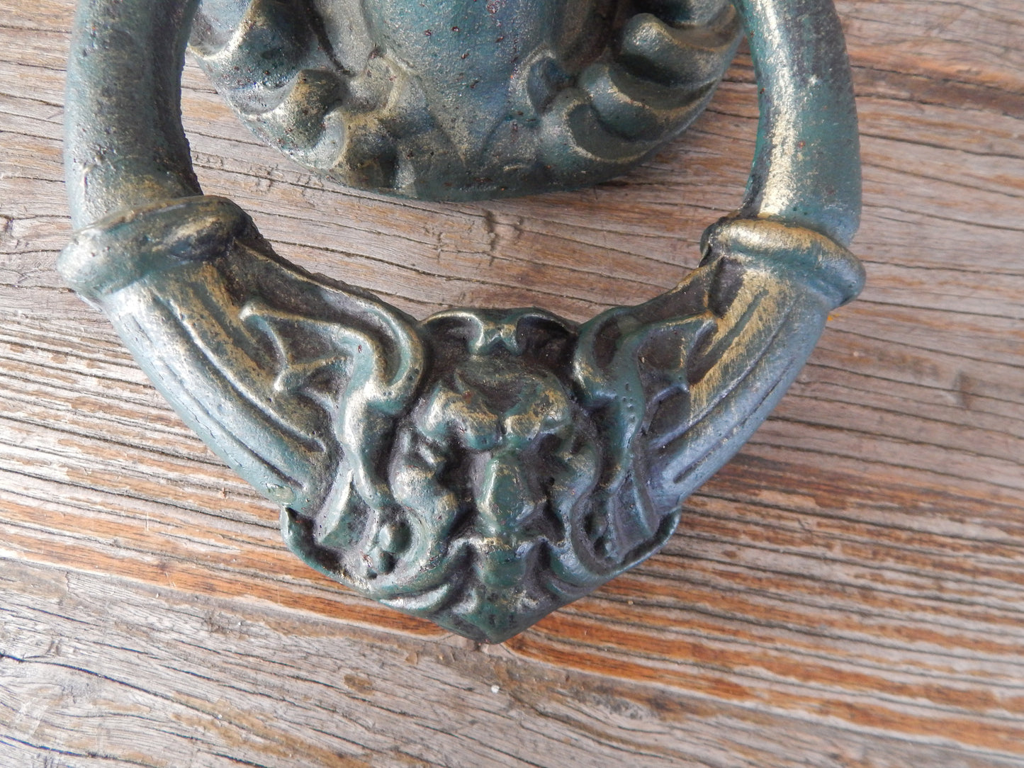 Lion Door Knocker -Cast Iron Gothic Lion Head-Jantiques LLC.