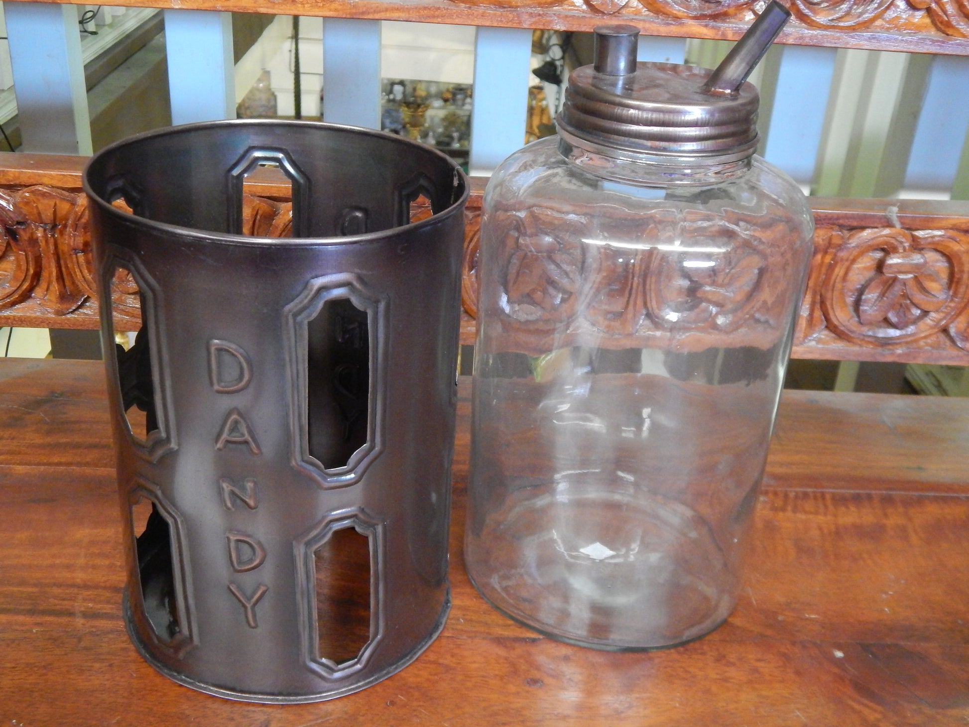 Metal Tin - Dandy Kerosene Oil Filler Can Blown Jug-Jantiques LLC.