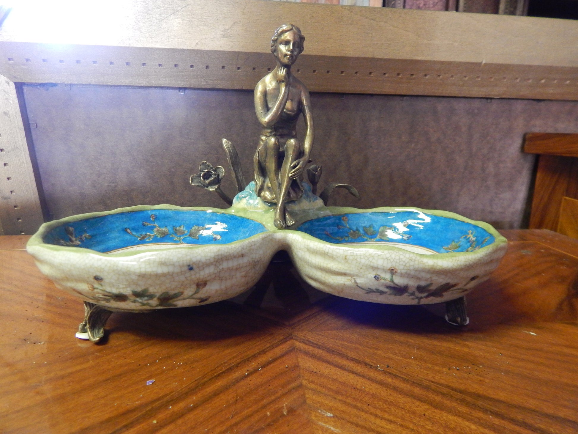 Sevres Porcelain - Blue Bowls French w/ Gilt Bronze Ormolu Lady-Jantiques LLC.