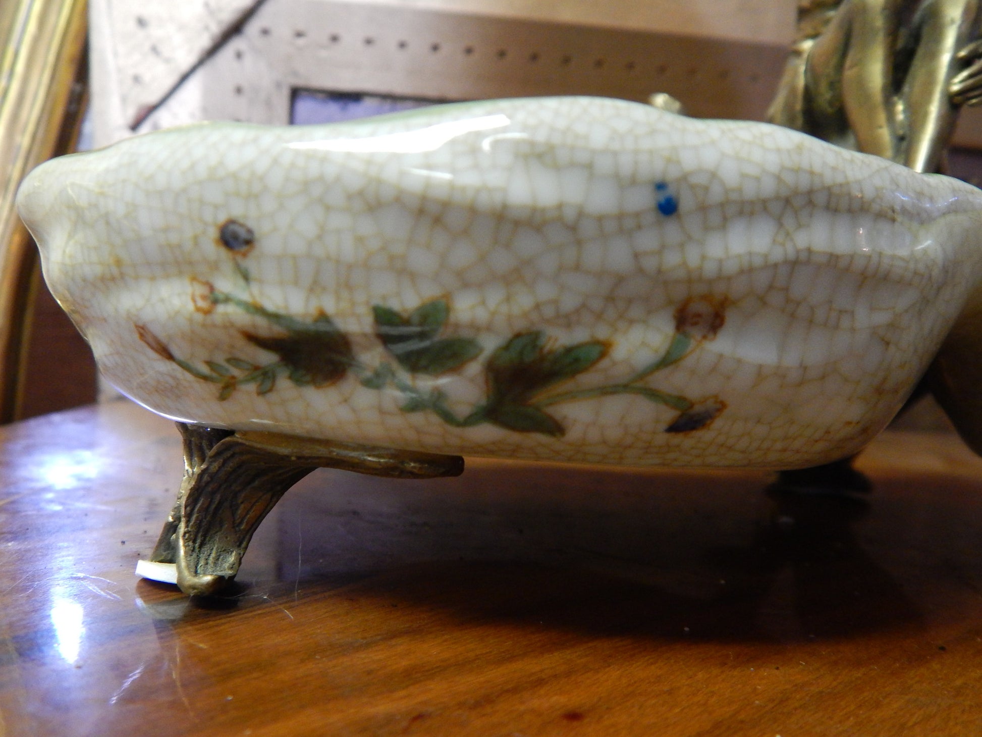 Sevres Porcelain - Blue Bowls French w/ Gilt Bronze Ormolu Lady-Jantiques LLC.