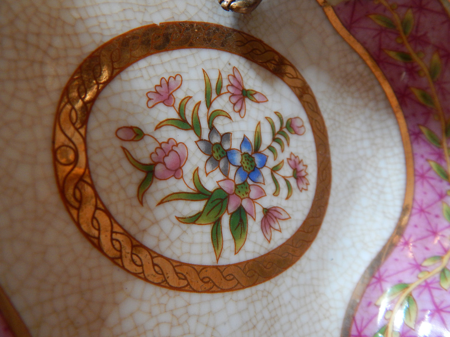 Sevres Porcelain - Pink Dish French w/ Gilt Bronze Ormolu Lady Sitting-Jantiques LLC.