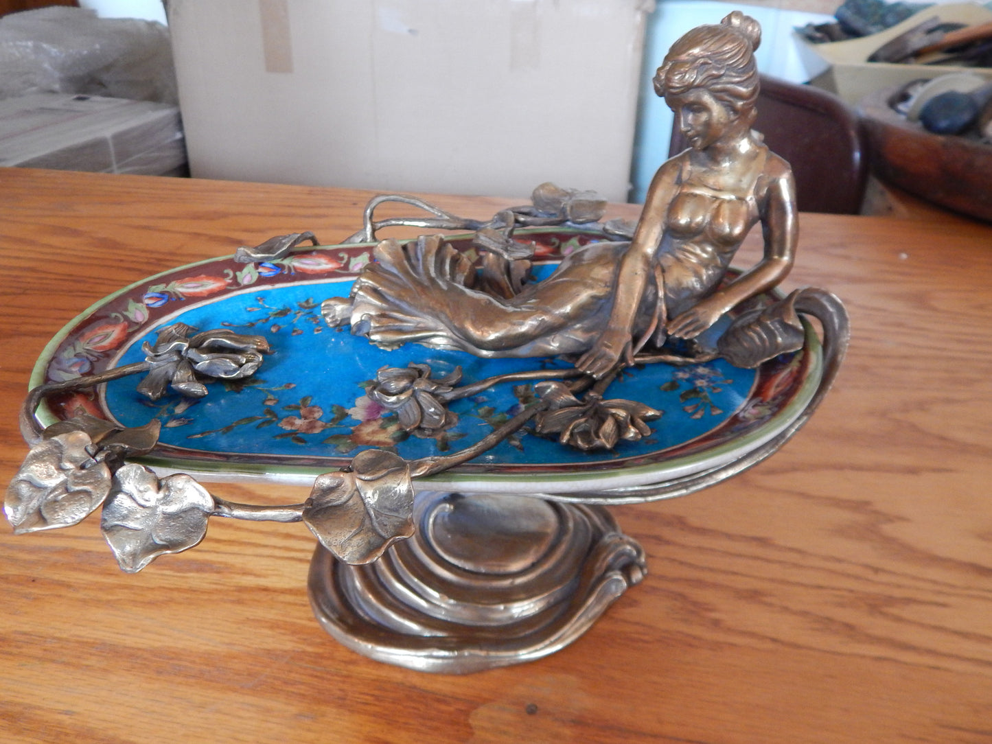 Sevres Porcelain - Blue Gilt Bronze Ormolu Lady with Flowers-Jantiques LLC.