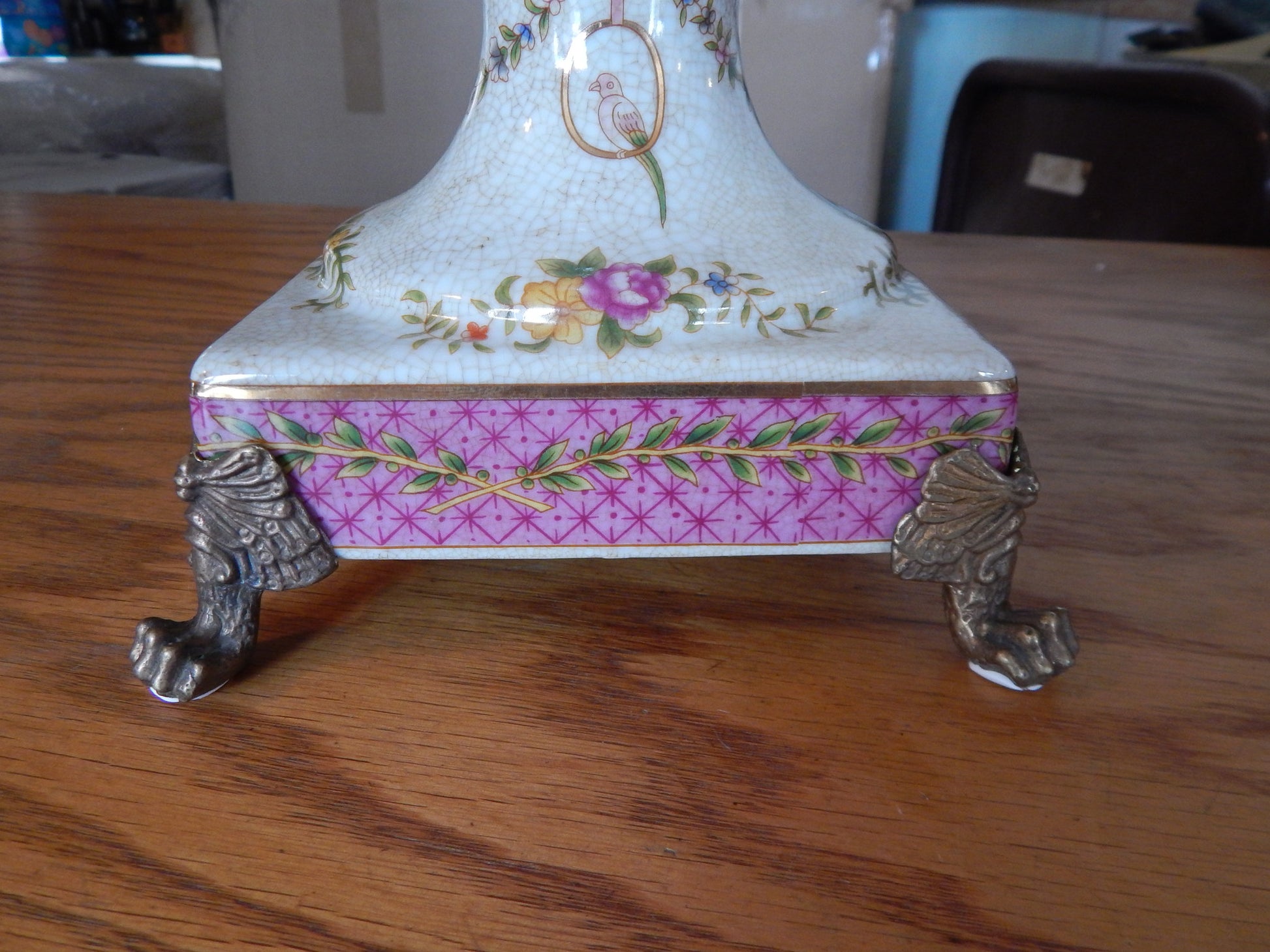 Sevres Porcelain - Pink Vase French w/ Gilt Bronze Ormolu Swan Handles-Jantiques LLC.