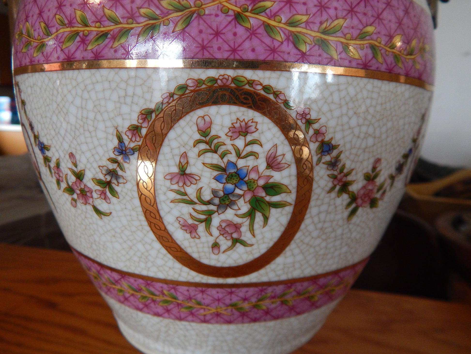 Sevres Porcelain - Pink Vase French w/ Gilt Bronze Ormolu Swan Handles-Jantiques LLC.