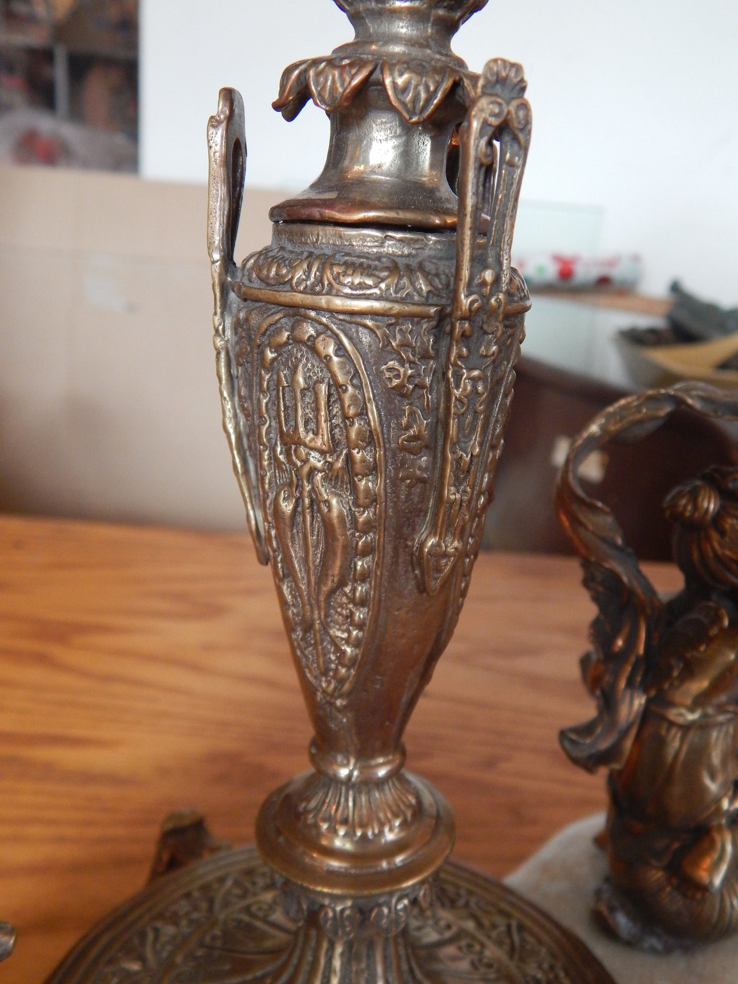 Sevres Porcelain - Green Bowl French w/ Gilt Bronze Ormolu Cherub on Snail-Jantiques LLC.