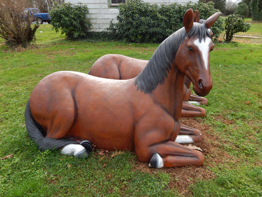 Lying Down Horse Display Statue-Jantiques LLC.