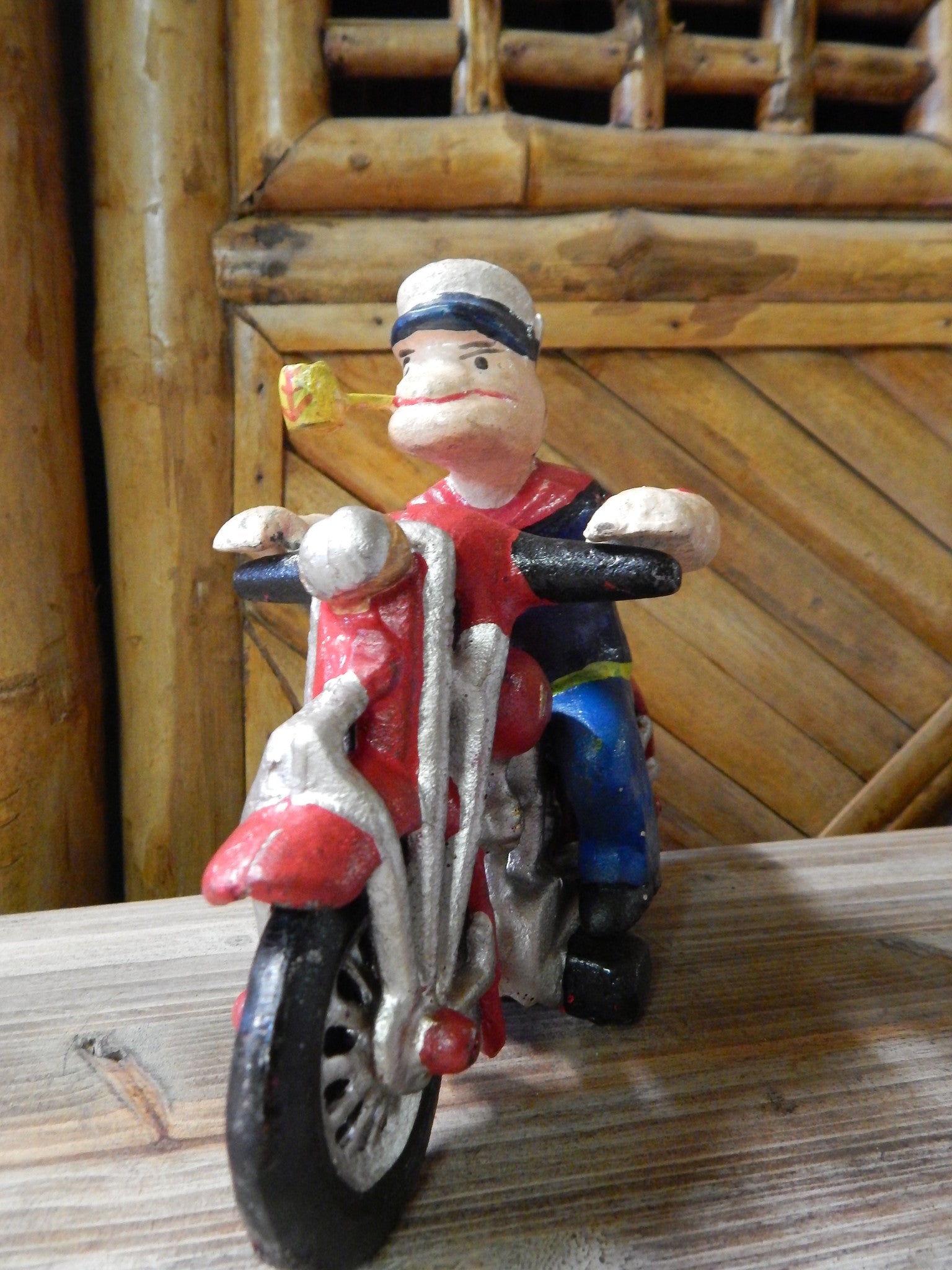 Cast Iron Figurine - Popeye Motorcycle Patrol-Jantiques LLC.