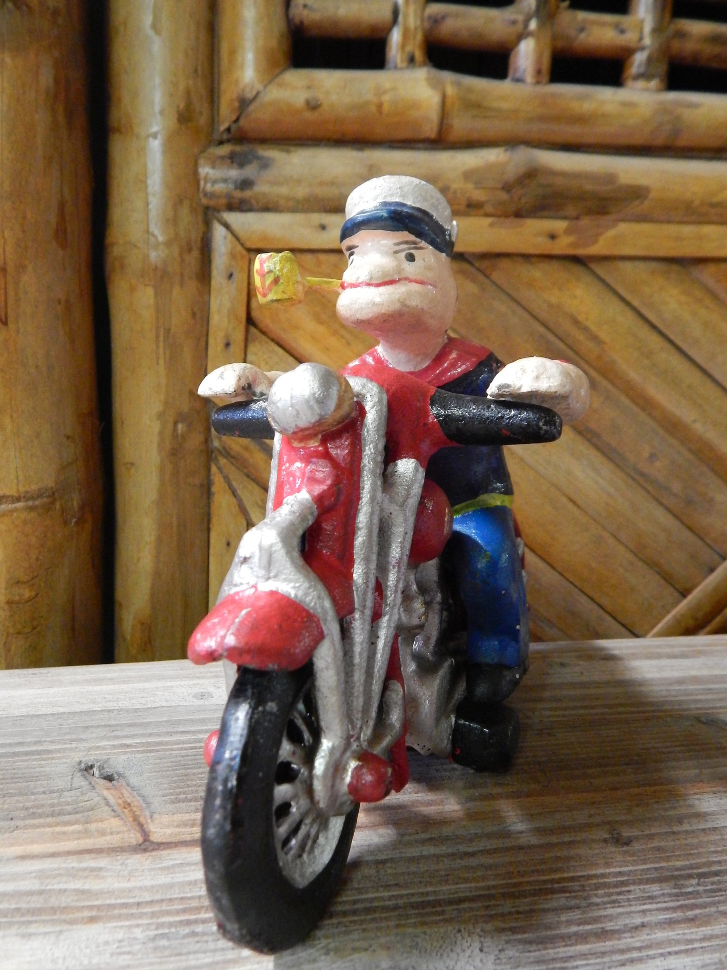 Cast Iron Figurine - Popeye Motorcycle Patrol-Jantiques LLC.